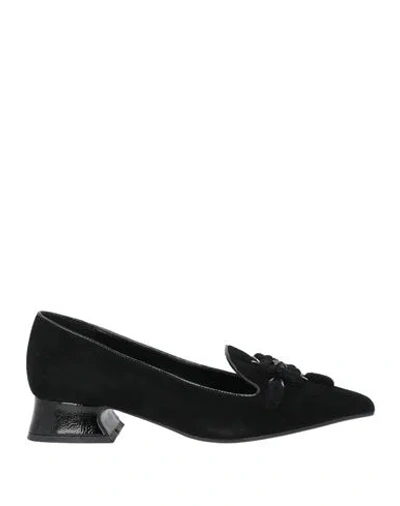 Luciano Barachini Woman Loafers Black Size 7 Leather