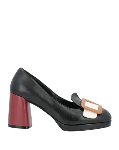 Luciano Barachini Woman Loafers Black Size 7 Leather