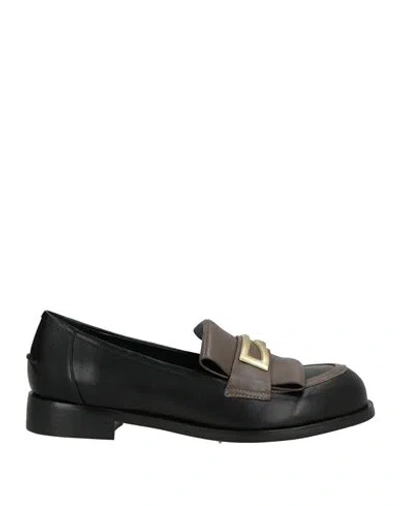Luciano Barachini Woman Loafers Black Size 8 Leather
