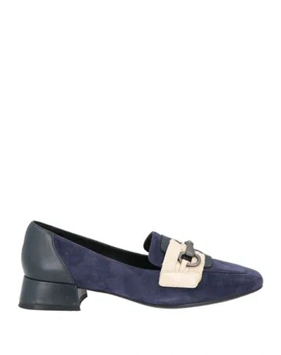Luciano Barachini Woman Loafers Midnight Blue Size 7 Leather