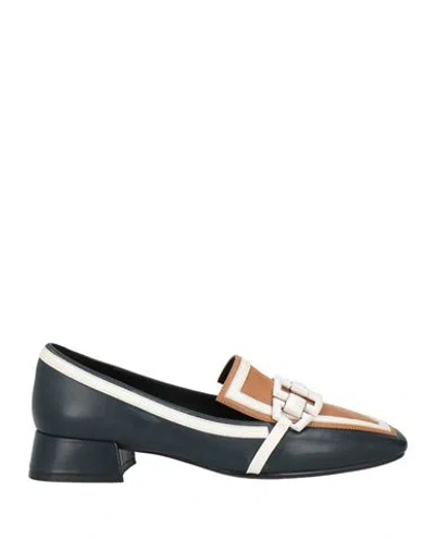 Luciano Barachini Woman Loafers Midnight Blue Size 7 Leather