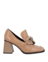 Luciano Barachini Woman Loafers Sand Size 9 Leather