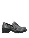 Luciano Barachini Woman Loafers Steel Grey Size 7 Textile Fibers In Grey