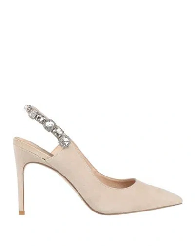 Luciano Barachini Woman Pumps Beige Size 10 Leather In Neutral
