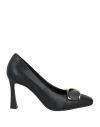 Luciano Barachini Woman Pumps Black Size 7 Leather In Black