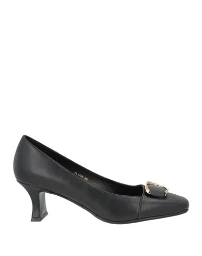 Luciano Barachini Woman Pumps Black Size 8 Leather