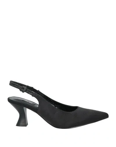 Luciano Barachini Woman Pumps Black Size 8 Textile Fibers
