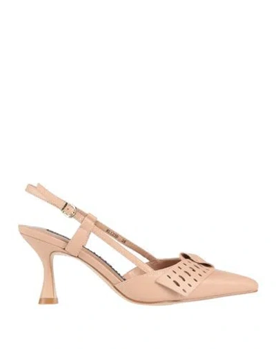 Luciano Barachini Woman Pumps Blush Size 8 Leather In Pink