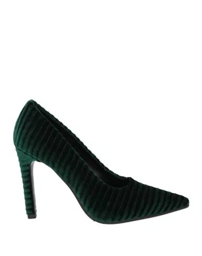 Luciano Barachini Woman Pumps Dark Green Size 7 Textile Fibers