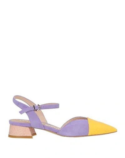 Luciano Barachini Woman Pumps Marigold Size 7 Leather In Yellow