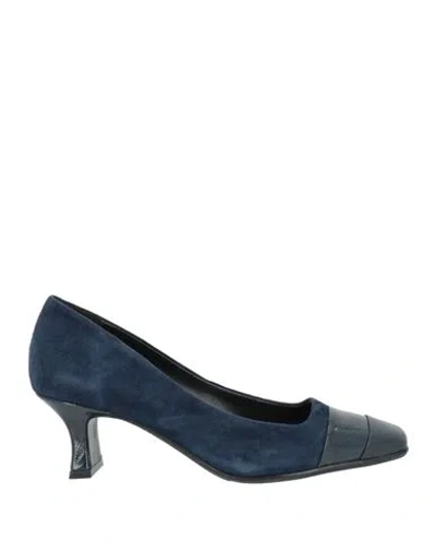 Luciano Barachini Woman Pumps Midnight Blue Size 7 Leather