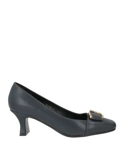 Luciano Barachini Woman Pumps Midnight Blue Size 8 Leather