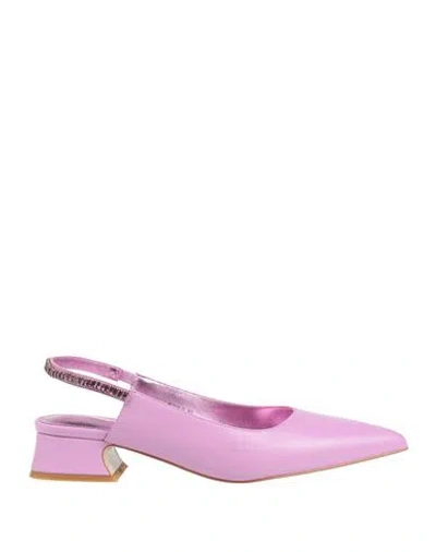Luciano Barachini Woman Pumps Pink Size 9 Synthetic Fibers In Multi