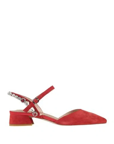 Luciano Barachini Woman Pumps Red Size 6 Leather