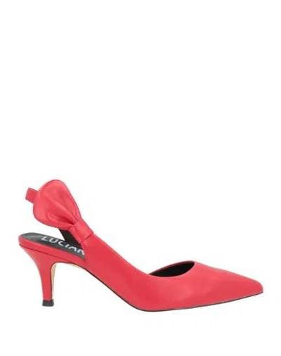 Luciano Barachini Woman Pumps Red Size 7 Leather