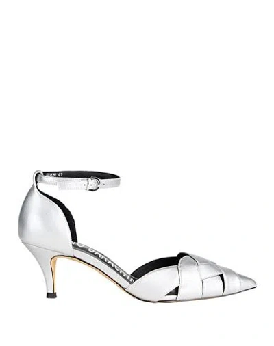 Luciano Barachini Woman Pumps Silver Size 8 Leather