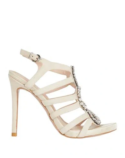 Luciano Barachini Woman Sandals Beige Size 7 Leather