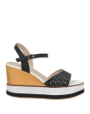 Luciano Barachini Woman Sandals Black Size 8 Textile Fibers In Black