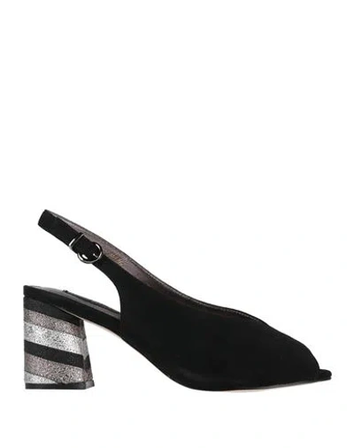 Luciano Barachini Woman Sandals Black Size 6 Leather