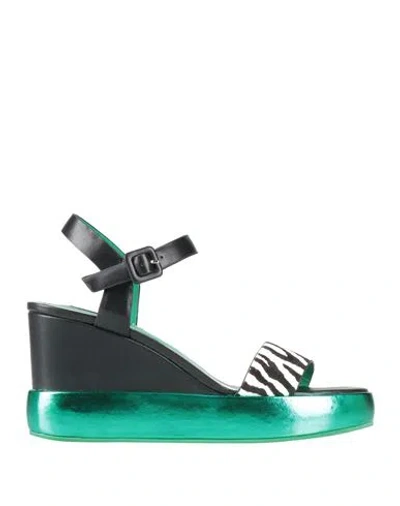 Luciano Barachini Woman Sandals Black Size 6 Leather
