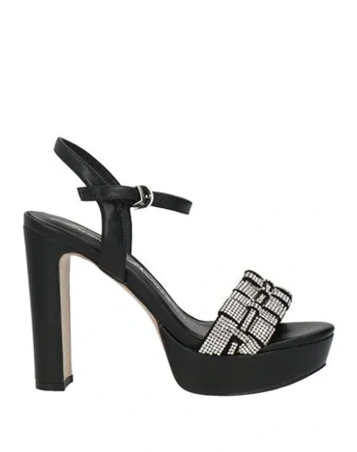 Luciano Barachini Woman Sandals Black Size 7 Leather