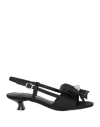 Luciano Barachini Woman Sandals Black Size 8 Textile Fibers