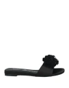 Luciano Barachini Woman Sandals Black Size 7 Textile Fibers
