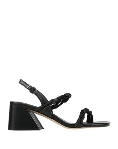 Luciano Barachini Woman Sandals Black Size 8 Leather