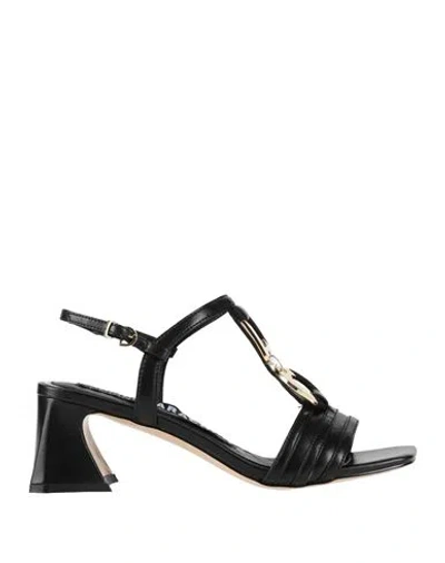 Luciano Barachini Woman Sandals Black Size 8 Leather