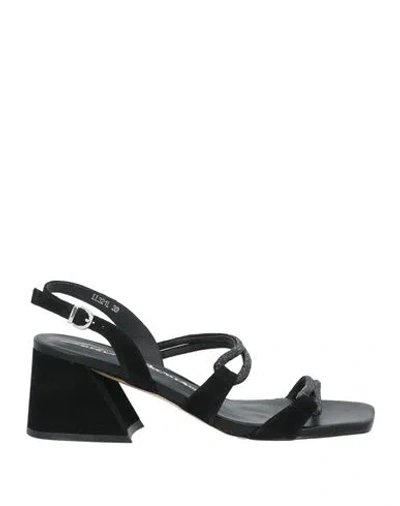 Luciano Barachini Woman Sandals Black Size 8 Leather