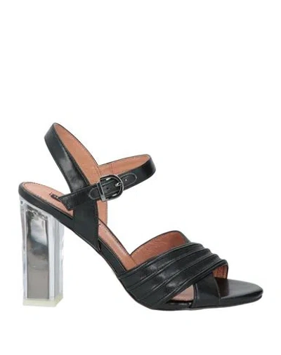 Luciano Barachini Woman Sandals Black Size 8 Leather