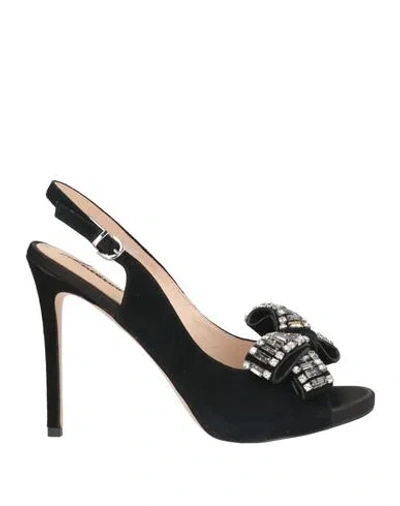 Luciano Barachini Woman Sandals Black Size 8 Leather