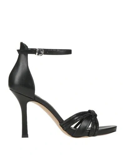 Luciano Barachini Woman Sandals Black Size 8 Leather