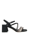 Luciano Barachini Woman Sandals Black Size 8 Leather In Black