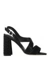 Luciano Barachini Woman Sandals Black Size 8 Leather In Black