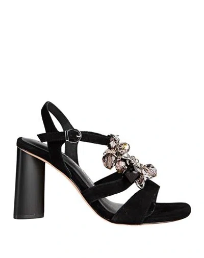 Luciano Barachini Woman Sandals Black Size 8 Leather