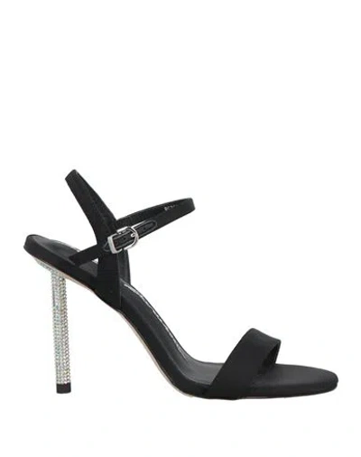 Luciano Barachini Woman Sandals Black Size 8 Textile Fibers