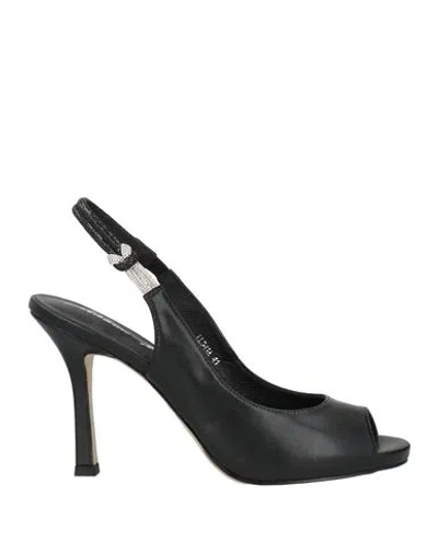 Luciano Barachini Woman Sandals Black Size 9 Leather