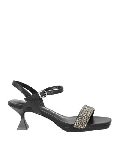 Luciano Barachini Woman Sandals Black Size 9 Leather