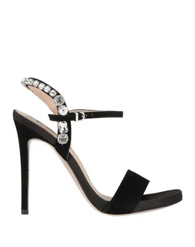 Luciano Barachini Woman Sandals Black Size 9 Leather