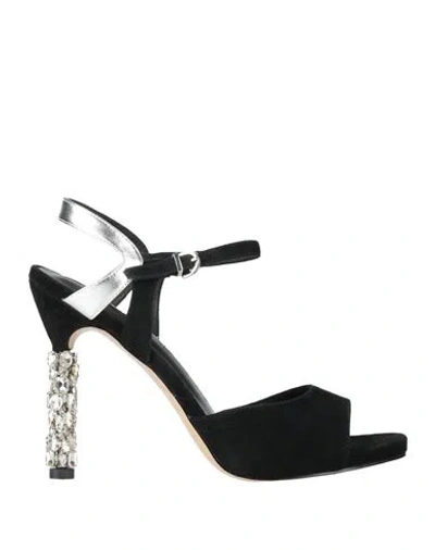 Luciano Barachini Woman Sandals Black Size 9 Leather