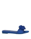 Luciano Barachini Woman Sandals Bright Blue Size 8 Textile Fibers