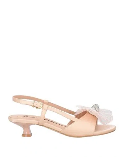 Luciano Barachini Woman Sandals Light Pink Size 8 Textile Fibers
