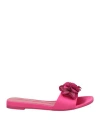 Luciano Barachini Woman Sandals Magenta Size 8 Textile Fibers In Magenta