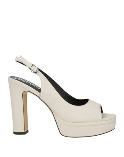 Luciano Barachini Woman Sandals Off White Size 6 Leather