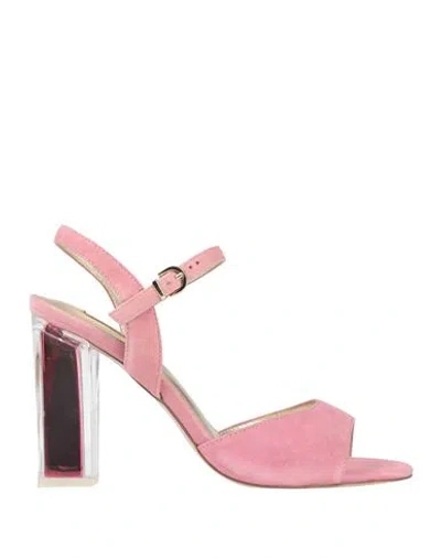 Luciano Barachini Woman Sandals Pink Size 7 Leather