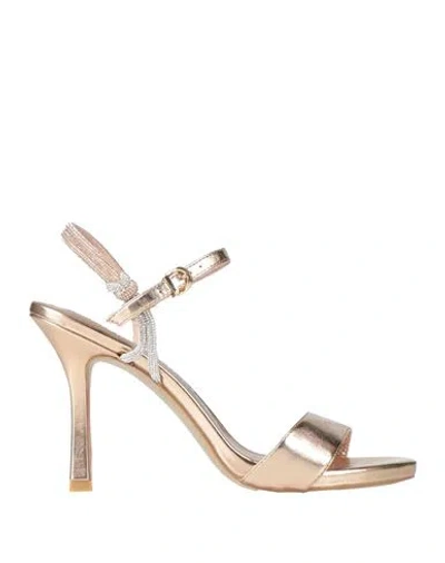 Luciano Barachini Woman Sandals Rose Gold Size 10 Leather