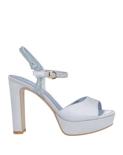 Luciano Barachini Woman Sandals Sky Blue Size 8 Textile Fibers