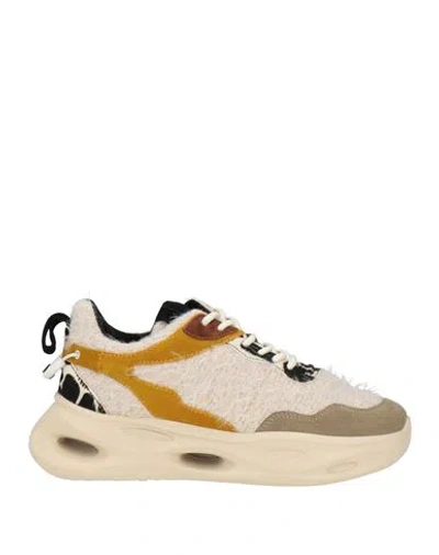 Luciano Barachini Woman Sneakers Light Grey Size 9 Leather, Textile Fibers In Multi