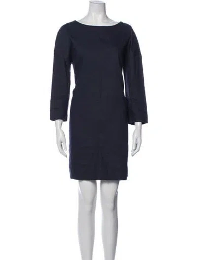 Pre-owned Luciano Barbera Bateau Neckline Mini Dress In Blue